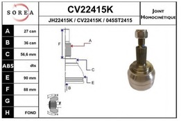 ШРУС наружный Рено Laguna 3 2.0 dCi, 2.0 16V Turbo АКПП