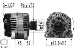 Генератор PSA 207 1.6 HDi, 4007 2.2 HDi, C3 2 1.4 HDi, C-Crosser 2.2 HDi, Mitsubishi Outlander XL