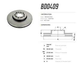 Диск тормозной передний Mercedes E-class (W211) 240-320 03->09 высокоуглеродистый 303x30 mm