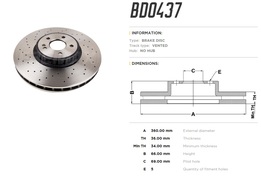 Диск тормозной передний Mercedes CLS (C257), GLC (X253) 15-> высокоуглеродистый 360x36 mm