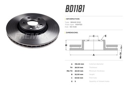 Диск тормозной передний Ford S-Max 2.5, Land Rover Freelander 2, Volvo S60 2, S80 2, V60, XC70 31