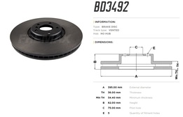 Диск тормозной передний BMW X5 (F15), X6 (F16) M-Performance 13->19 левый 395x36 mm