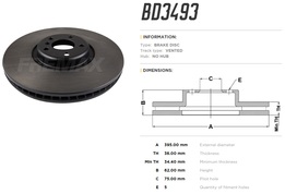 Диск тормозной передний BMW X5 (F15), X6 (F16) M-Performance 13->19 правый 395x36 mm