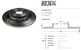 Диск тормозной задний Mercedes GLE (C292, W166), M-class (W166) высокоуглеродистый 325x14 mm