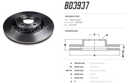 Диск тормозной передний Ford Focus, Kuga, Transit Connect, Volvo S40, V50  300x25 mm