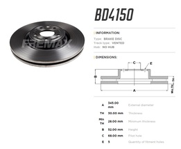 Диск тормозной передний Audi A4, A5, A6, A7, Q5, Porsche Macan 1.8-3.0 07->18 345x30 mm