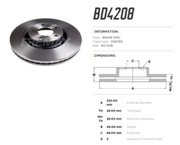 Диск тормозной передний Nissan Murano 3.5 04->16, 350Z, 370Z, Infiniti Q70, QX50, EX 320x28 mm