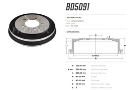 Барабан тормозной Dodge Avenger, Caliber, Jeep Compass, Patriot, Chrysler Sebring  230 mm