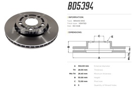 Диск тормозной передний Jeep Wrangler 07-> высокоуглеродистый  302x28 mm