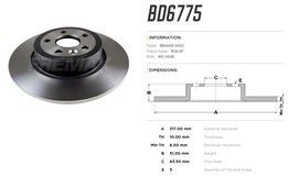 Диск тормозной задний Range Rover Evoque 11-> высокоуглеродистый 317x10 mm