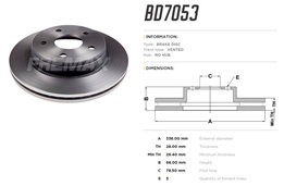 Диск тормозной передний Dodge RAM 1500 5.7, Durango 3.6-4.7  высокоуглеродистый  336x28 mm