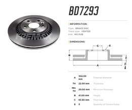 Диск тормозной задний Volvo S60, S80, V70, XC70 вент. высокоуглеродистый  302x22 mm