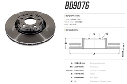 Диск тормозной передний Volvo 850, C70, V70, S70 96->05 (для 16' колес) высокоуглерод. 302x26 mm