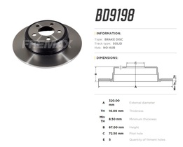 Диск тормозной задний Dodge Charger, Challenger, Chrysler 300C 05->15 высокоуглеродистый 320x10 mm