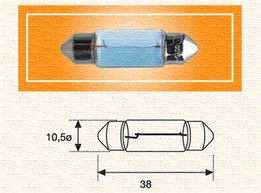 Лампа 5W SV8,5 C5W  36мм пр-во Тайланд