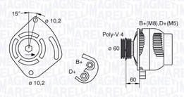 Генератор Punto 85 16V, Punto 2 16V -AC