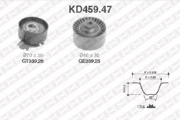 Комплект ГРМ ремень + 2 ролика PSA C3,C4,Berlingo,206,207,307,Partner 1.6i 16V TU5JP