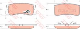 Колодки тормозные задние PSA 4007/C-Crosser 07-, Mitsubishi